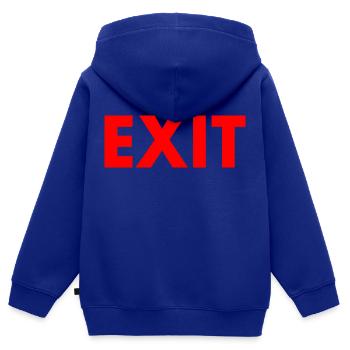 Exit - Kids Premium Organic Zip-up Hoodie - royal blue - Back - AI Model Kid Male (0cm)