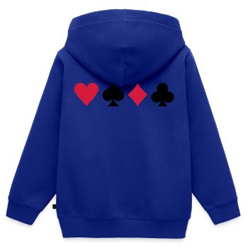 Poker - Kinder Premium Organic Zip Hoodie - Royalblau - Hinten - AI Model Kid Male (0cm)