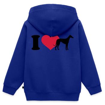 Windhund - Kinder Premium Organic Zip Hoodie - Royalblau - Hinten - AI Model Kid Male (0cm)