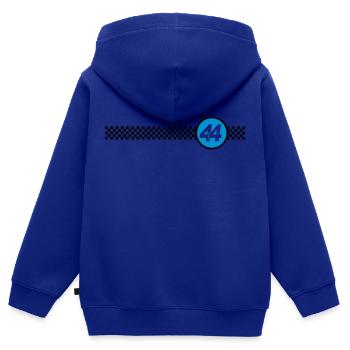 RACING 44 - Sweat Premium à capuche zippé enfant bio - bleu roi - Dos - AI Model Kid Male (0cm)