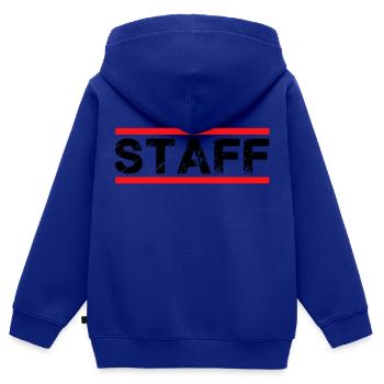 staff - Kinder Premium Organic Zip Hoodie - Royalblau - Hinten - AI Model Kid Male (0cm)