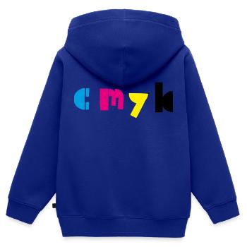 cmyk - Kinder Premium Organic Zip Hoodie - Royalblau - Hinten - AI Model Kid Male (0cm)