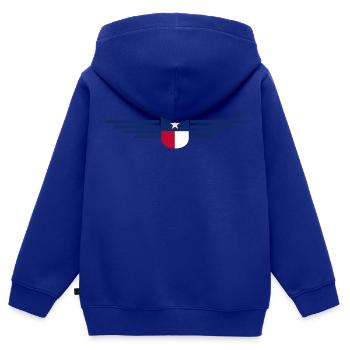 Texas Fan T-Shirt – Lone Star Style - Kinder Premium Organic Zip Hoodie - Royalblau - Hinten - AI Model Kid Male (0cm)