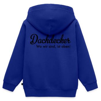 Dachdecker - Kinder Premium Organic Zip Hoodie - Royalblau - Hinten - AI Model Kid Male (0cm)