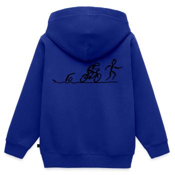 Triathlon - Kinder Premium Organic Zip Hoodie - Royalblau - Hinten - AI Model Kid Male (0cm)