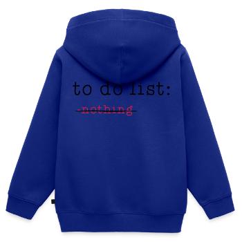 to-do list - Kids Premium Organic Zip-up Hoodie - royal blue - Back - AI Model Kid Male (0cm)