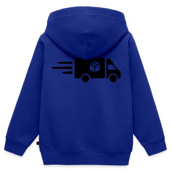 LKW - Kinder Premium Organic Zip Hoodie - Royalblau - Hinten - AI Model Kid Male (0cm)