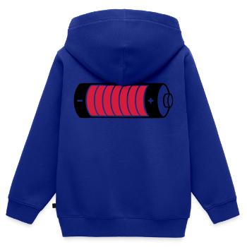 Ladebalken Batterie Clipart - Kinder Premium Organic Zip Hoodie - Royalblau - Hinten - AI Model Kid Male (0cm)