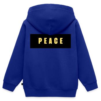 Friede - Kinder Premium Organic Zip Hoodie - Royalblau - Hinten - AI Model Kid Male (0cm)