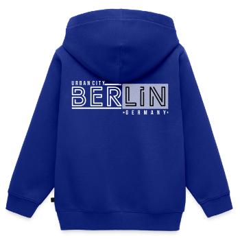 Berlin Berliner Urban City Style Schriftzug Design - Kinder Premium Organic Zip Hoodie - Royalblau - Hinten - AI Model Kid Male (0cm)