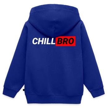 Chill Bro - Sweat Premium à capuche zippé enfant bio - bleu roi - Dos - AI Model Kid Male (0cm)