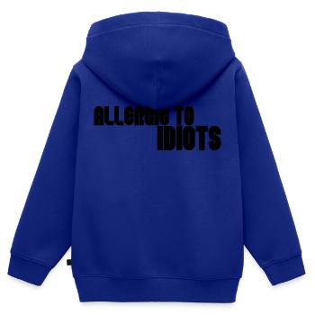 Allergisch gegen Idioten - Kinder Premium Organic Zip Hoodie - Royalblau - Hinten - AI Model Kid Male (0cm)