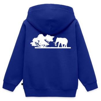 Safari Zoo Animal Safari Zoo - Sweat Premium à capuche zippé enfant bio - bleu roi - Dos - AI Model Kid Male (0cm)