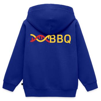 ''BBQ'' est dans mon ADN - Sweat Premium à capuche zippé enfant bio - bleu roi - Dos - AI Model Kid Male (0cm)