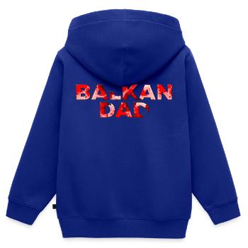 Balkan, Bosnien, Serbien, Kroatien, Jugoslawien, Mazedonien - Kinder Premium Organic Zip Hoodie - Royalblau - Hinten - AI Model Kid Male (0cm)