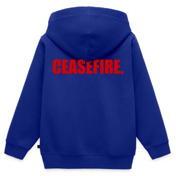 Ceasefire - Kinder Premium Organic Zip Hoodie - Royalblau - Hinten - AI Model Kid Male (0cm)