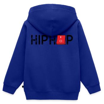 HipHop On Off - Kinder Premium Organic Zip Hoodie - Royalblau - Hinten - AI Model Kid Male (0cm)