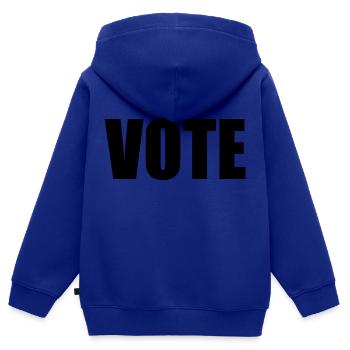 Vote - Sweat Premium à capuche zippé enfant bio - bleu roi - Dos - AI Model Kid Male (0cm)