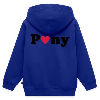 Pony - Kinder Premium Organic Zip Hoodie - Royalblau - Hinten - AI Model Kid Male (0cm)