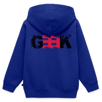 Geek Farbabdruck - Kinder Premium Organic Zip Hoodie - Royalblau - Hinten - AI Model Kid Male (0cm)