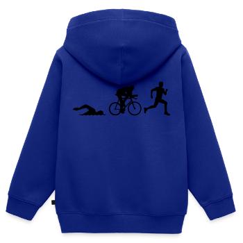 Triathlon - Sweat Premium à capuche zippé enfant bio - bleu roi - Dos - AI Model Kid Male (0cm)
