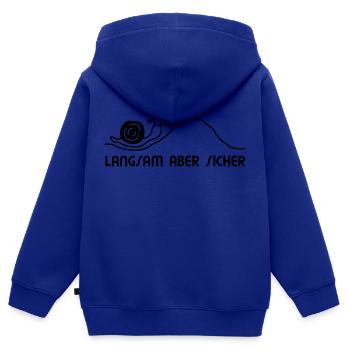 Schnecke langsam - Kinder Premium Organic Zip Hoodie - Royalblau - Hinten - AI Model Kid Male (0cm)