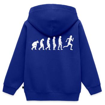 Jogger Training Running Fit Jogging Running Cardio - Sweat Premium à capuche zippé enfant bio - bleu roi - Dos - AI Model Kid Male (0cm)