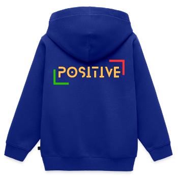 Positif - Sweat Premium à capuche zippé enfant bio - bleu roi - Dos - AI Model Kid Male (0cm)