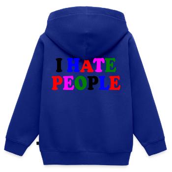 I hate people - Kinder Premium Organic Zip Hoodie - Royalblau - Hinten - AI Model Kid Male (0cm)