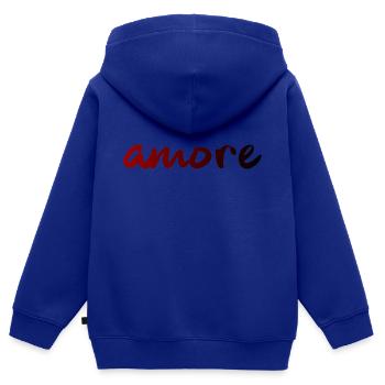 amore - Italia - Italy - Love - Liebe - Kids Premium Organic Zip-up Hoodie - royal blue - Back - AI Model Kid Male (0cm)