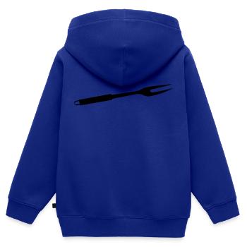 GRILLGABEL Grillbesteck - Kinder Premium Organic Zip Hoodie - Royalblau - Hinten - AI Model Kid Male (0cm)
