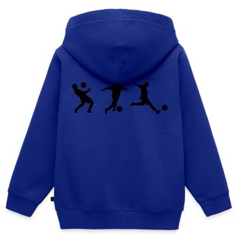 Soccer - Kinder Premium Organic Zip Hoodie - Royalblau - Hinten - AI Model Kid Male (0cm)