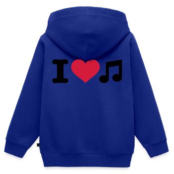 I love note - Kinder Premium Organic Zip Hoodie - Royalblau - Hinten - AI Model Kid Male (0cm)