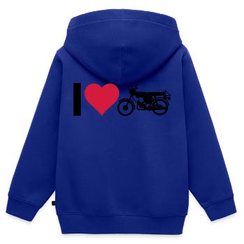 Herz Moped - Kinder Premium Organic Zip Hoodie - Royalblau - Hinten - AI Model Kid Male (0cm)