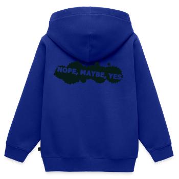 nope maybe yes - Kids Premium Organic Zip-up Hoodie - royal blue - Back - AI Model Kid Male (0cm)