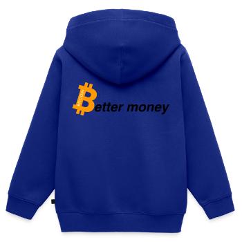 Better money - Kinder Premium Organic Zip Hoodie - Royalblau - Hinten - AI Model Kid Male (0cm)