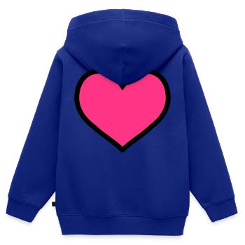 cœur - Sweat Premium à capuche zippé enfant bio - bleu roi - Dos - AI Model Kid Male (0cm)