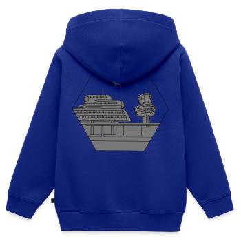 Flughafen Tegel Berlin 2 - Kinder Premium Organic Zip Hoodie - Royalblau - Hinten - AI Model Kid Male (0cm)