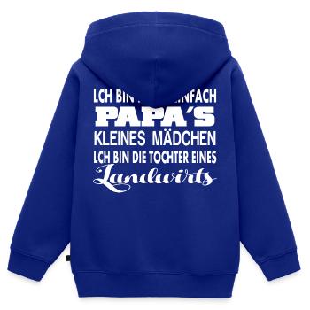 landwirtkleines maedchen - Kinder Premium Organic Zip Hoodie - Royalblau - Hinten - AI Model Kid Male (0cm)