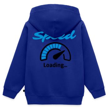 Speed Loading... - Kinder Premium Organic Zip Hoodie - Royalblau - Hinten - AI Model Kid Male (0cm)