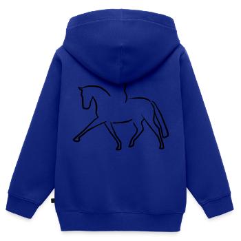 dressurpferd - Kinder Premium Organic Zip Hoodie - Royalblau - Hinten - AI Model Kid Male (0cm)
