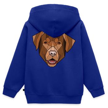 Schokoladen-Labrador - Folken - Kinder Premium Organic Zip Hoodie - Royalblau - Hinten - AI Model Kid Male (0cm)