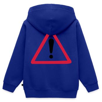 Warn Zeichen Warnung - Kinder Premium Organic Zip Hoodie - Royalblau - Hinten - AI Model Kid Male (0cm)