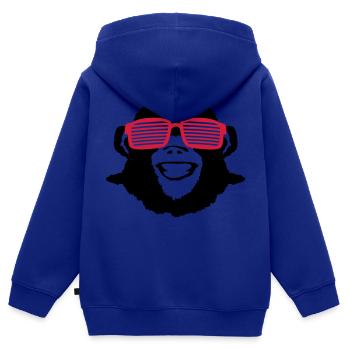 monkey_shades_op2 - Kids Premium Organic Zip-up Hoodie - royal blue - Back - AI Model Kid Male (0cm)