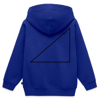 Triangle / / RW / / cadre - Sweat Premium à capuche zippé enfant bio - bleu roi - Dos - AI Model Kid Male (0cm)