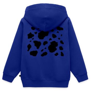 Cow Skin 2 - Kids Premium Organic Zip-up Hoodie - royal blue - Back - AI Model Kid Male (0cm)
