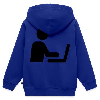 Ordinateur - Sweat Premium à capuche zippé enfant bio - bleu roi - Dos - AI Model Kid Male (0cm)