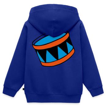 drums - Trommel - Kinder Premium Organic Zip Hoodie - Royalblau - Hinten - AI Model Kid Male (0cm)