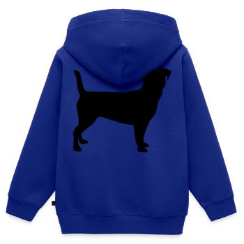 Jack Russell - Kinder Premium Organic Zip Hoodie - Royalblau - Hinten - AI Model Kid Male (0cm)