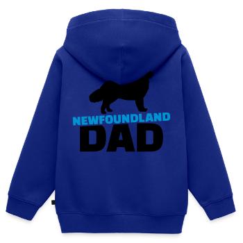 Newfoundland Dad - Sweat Premium à capuche zippé enfant bio - bleu roi - Dos - AI Model Kid Male (0cm)